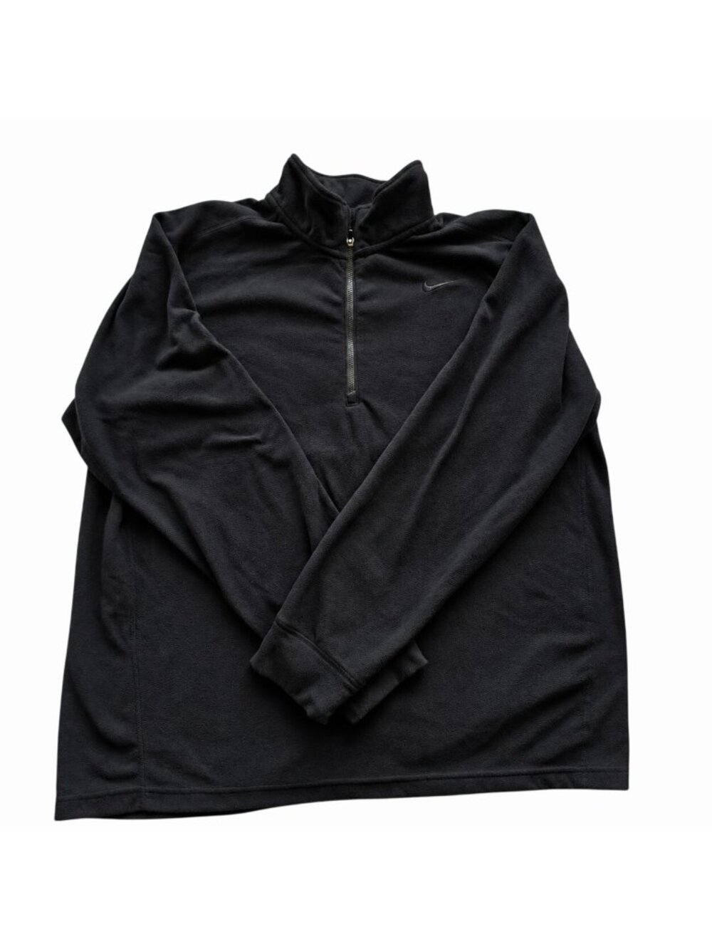 Nike Therma-FIT Fleece Pullover Mens XL Black Half Zip Mock Neck Embroidered Swo